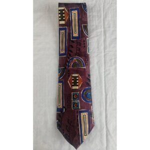 Tabasco Men's Wine/Multicolor Silk Tie 59"x4" SKU 2803
